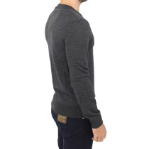 Ermanno Scervino Schicker grauer Pullover mit V-Ausschnitt aus Wollmischung