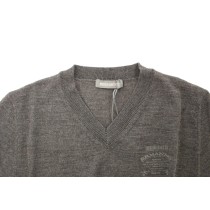 Ermanno Scervino Schicker grauer Pullover mit V-Ausschnitt aus Wollmischung