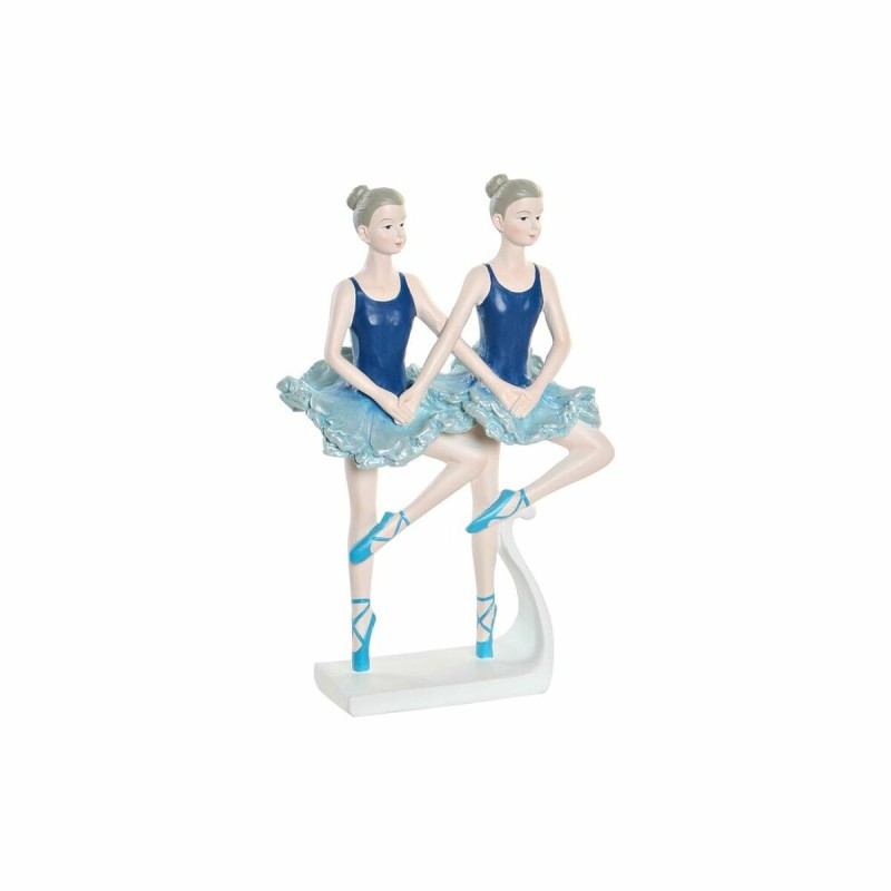 Deko-Figur DKD Home Decor Blau Romantisch Ballett-Tänzerin 14 x 7,5 x 21,5 cm