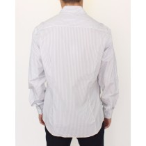 Ermanno Scervino Elegantes weiß-grau gestreiftes Baumwollhemd
