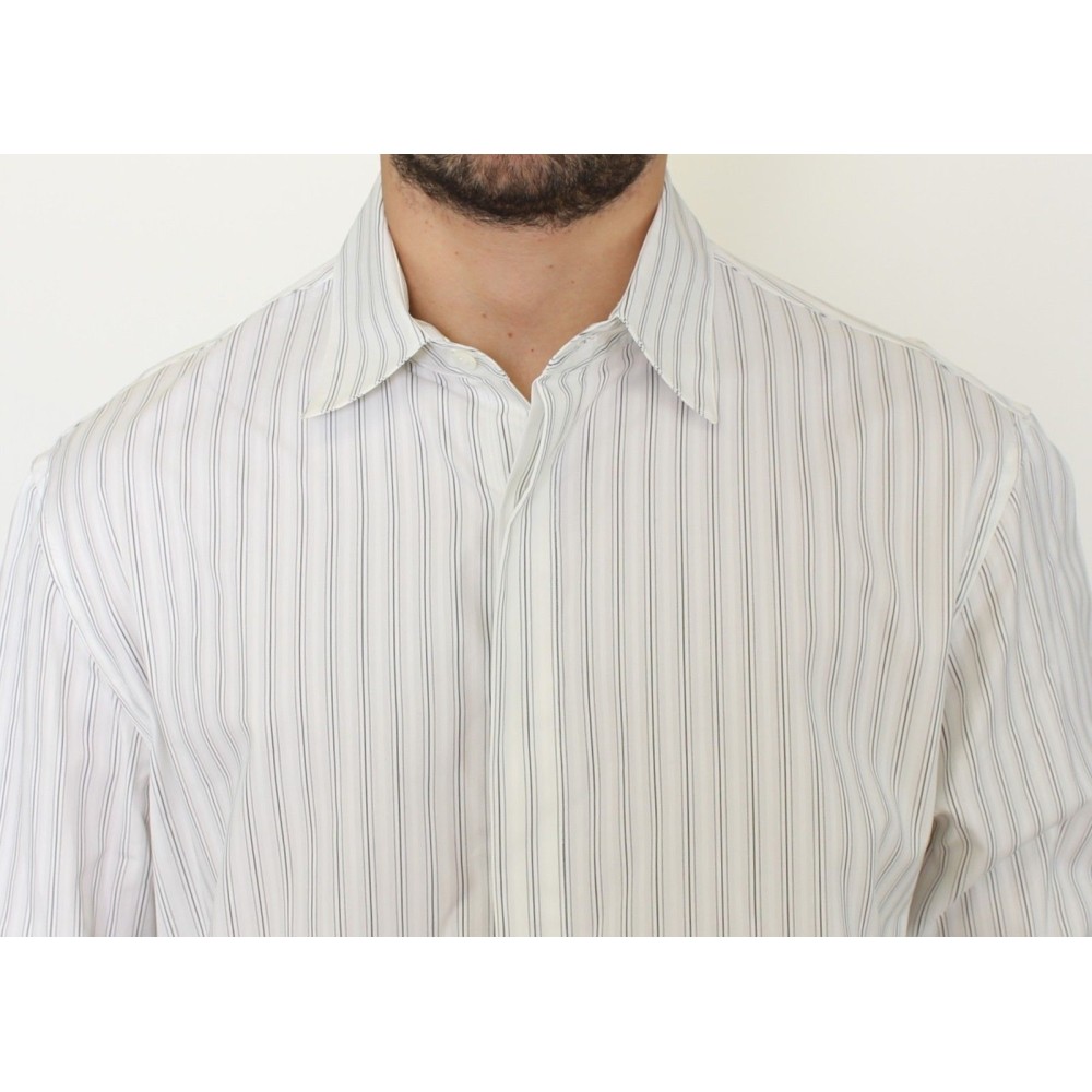Ermanno Scervino Elegantes gestreiftes Freizeithemd aus Baumwolle