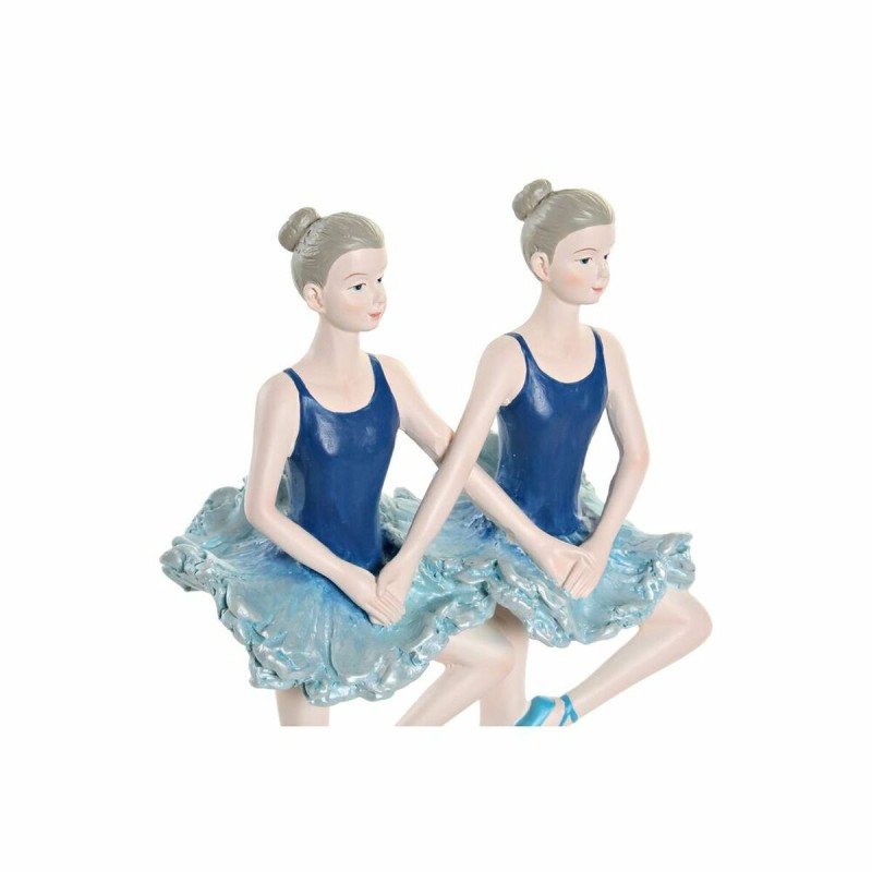 Deko-Figur DKD Home Decor Blau Romantisch Ballett-Tänzerin 14 x 7,5 x 21,5 cm