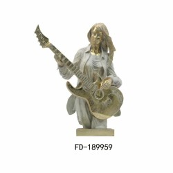 Figurine Décorative DKD Home Decor 37 x 25 x 50 cm Doré Blanc Musicien