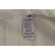 Dolce & Gabbana Elegantes Weißes Baumwoll-Seiden-Kleid Weste
