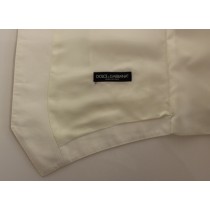 Dolce & Gabbana Elegantes Weißes Baumwoll-Seiden-Kleid Weste