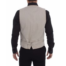 Dolce & Gabbana Elegante beigefarbene Baumwollweste - Slim Fit