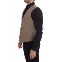 Dolce & Gabbana Elegante beigefarbene Baumwollweste - Slim Fit