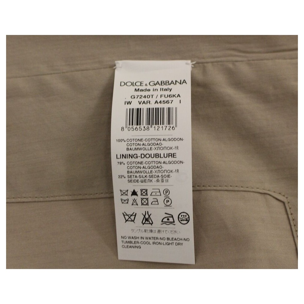 Dolce & Gabbana Elegante beigefarbene Baumwollweste - Slim Fit