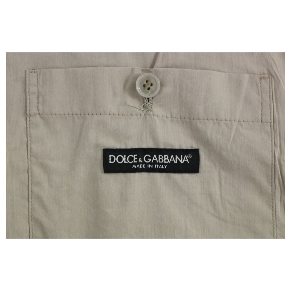 Dolce & Gabbana Elegante beigefarbene Baumwollweste - Slim Fit