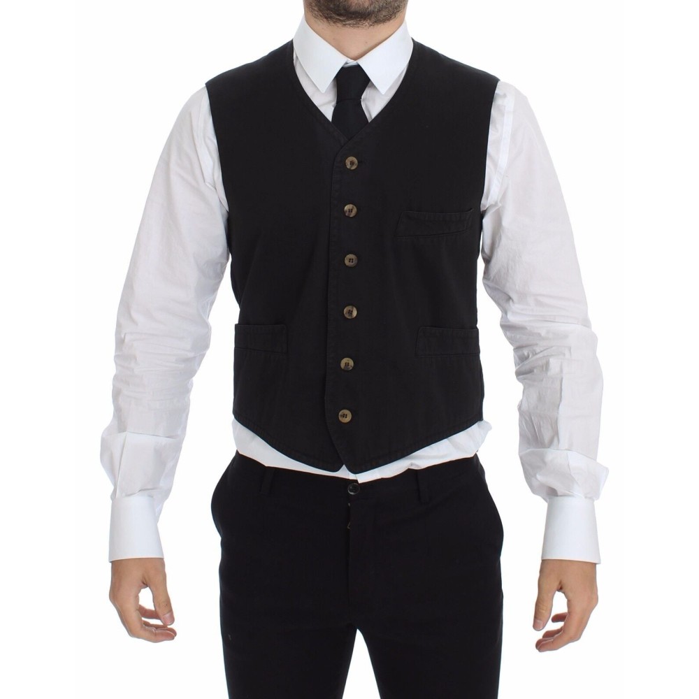 Dolce & Gabbana Elegantes Schwarzes Kleid Weste