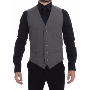 Dolce & Gabbana Elegante Graue Slim Fit Weste