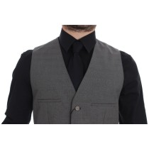 Dolce & Gabbana Elegante Graue Slim Fit Weste