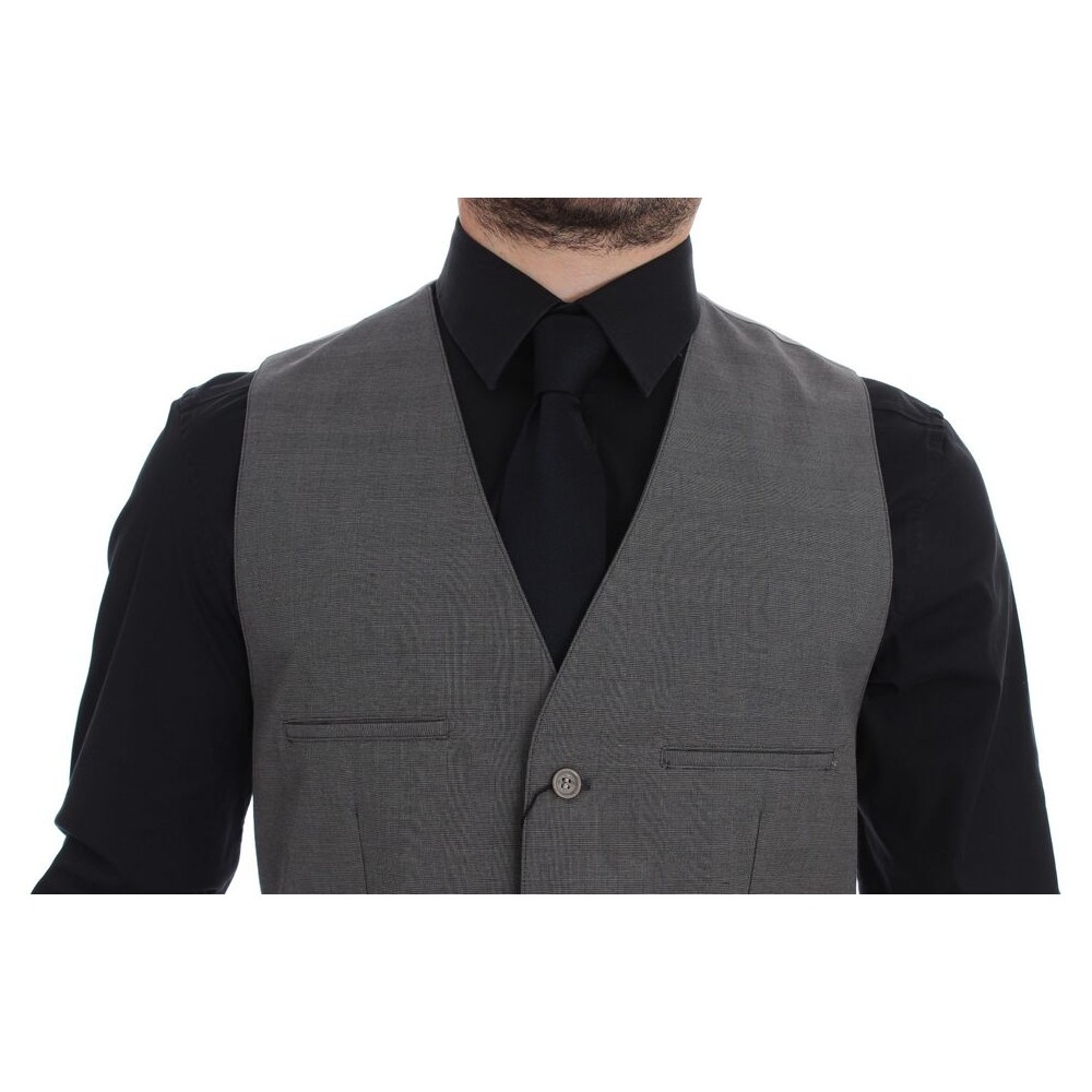 Dolce & Gabbana Elegante Graue Slim Fit Weste