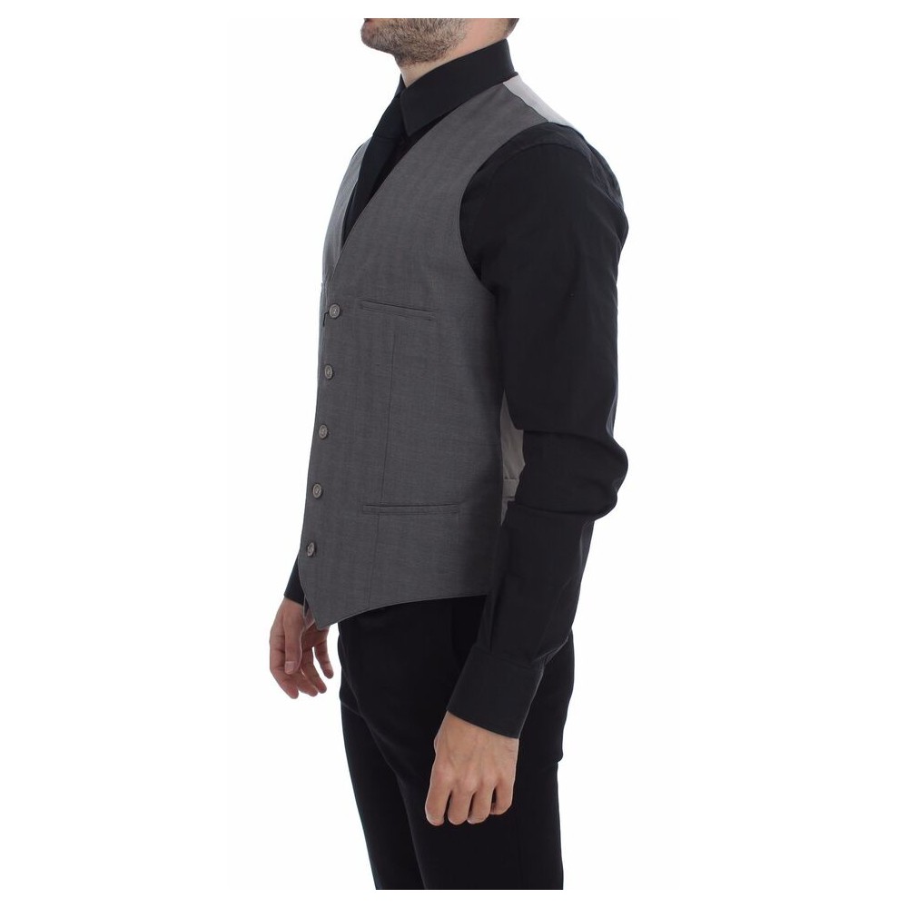 Dolce & Gabbana Elegante Graue Slim Fit Weste