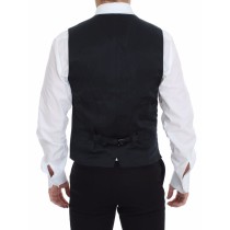 Dolce & Gabbana Elegantes blaues Baumwoll-Stretch-Kleid Vest