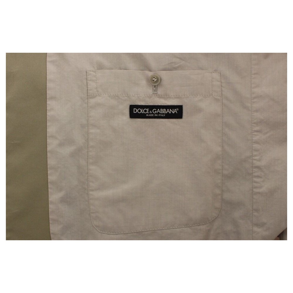 Dolce & Gabbana Elegantes Beige Baumwolle Seide Kleid Weste