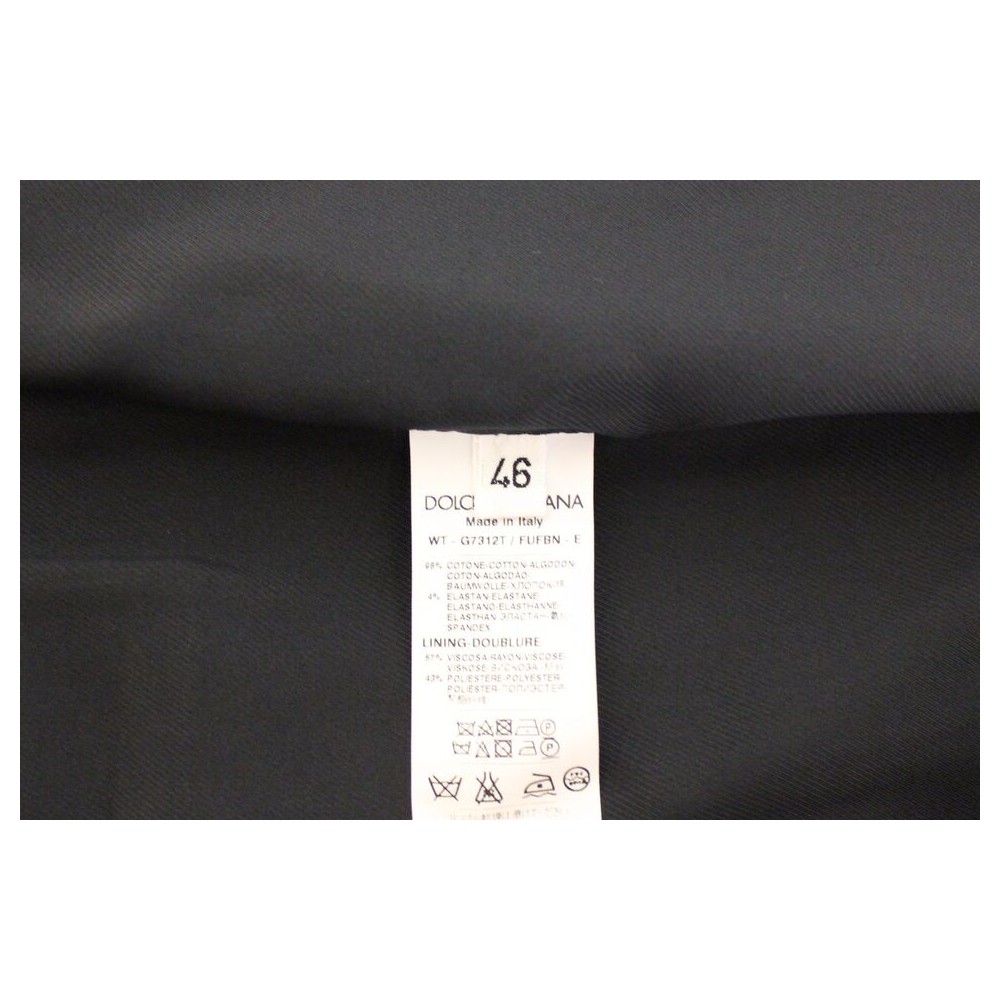 Dolce & Gabbana Elegantes blaues Baumwoll-Stretch-Kleid Vest
