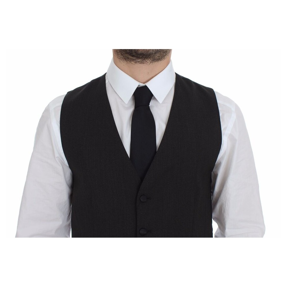 Dolce & Gabbana Elegantes blaues Baumwoll-Stretch-Kleid Vest