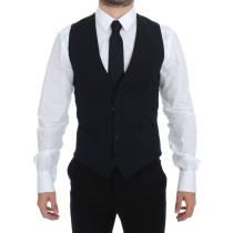 Dolce & Gabbana Elegantes blaues Wollkleid Weste