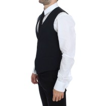 Dolce & Gabbana Elegantes blaues Wollkleid Weste