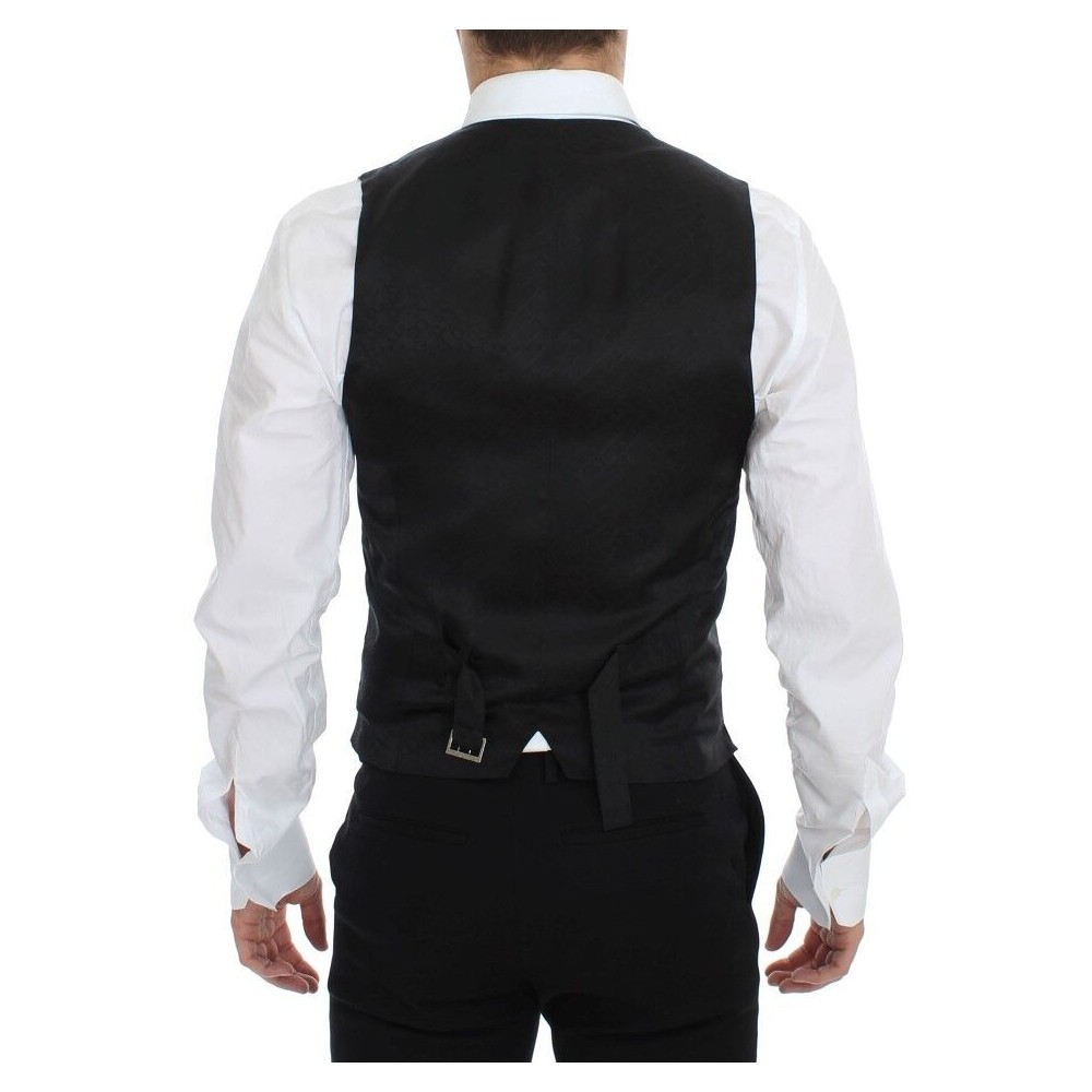 Dolce & Gabbana Elegantes blaues Wollkleid Weste