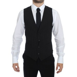 Dolce & Gabbana Elegantes gestreiftes Wollkleid Vest