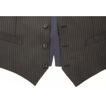 Dolce & Gabbana Elegantes graues gestreiftes Kleid Weste