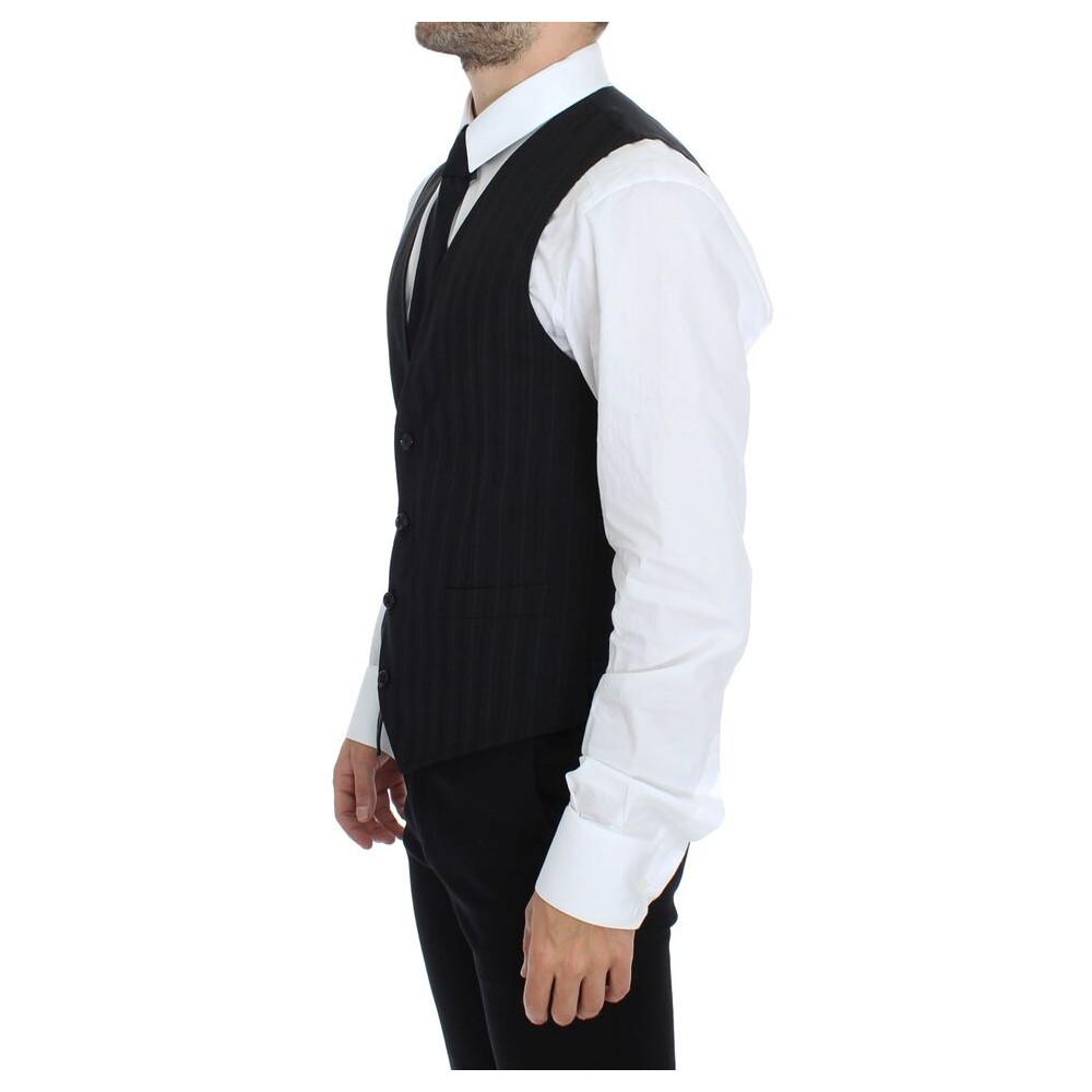 Dolce & Gabbana Elegantes gestreiftes Wollkleid Vest