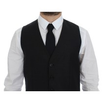 Dolce & Gabbana Elegantes Graues Wollmischung Kleid Weste