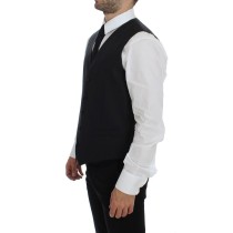 Dolce & Gabbana Elegantes Graues Wollmischung Kleid Weste