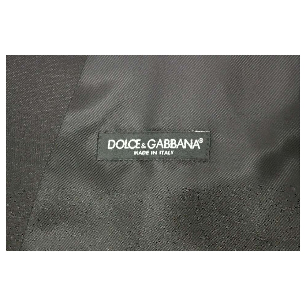 Dolce & Gabbana Elegantes Graues Wollmischung Kleid Weste