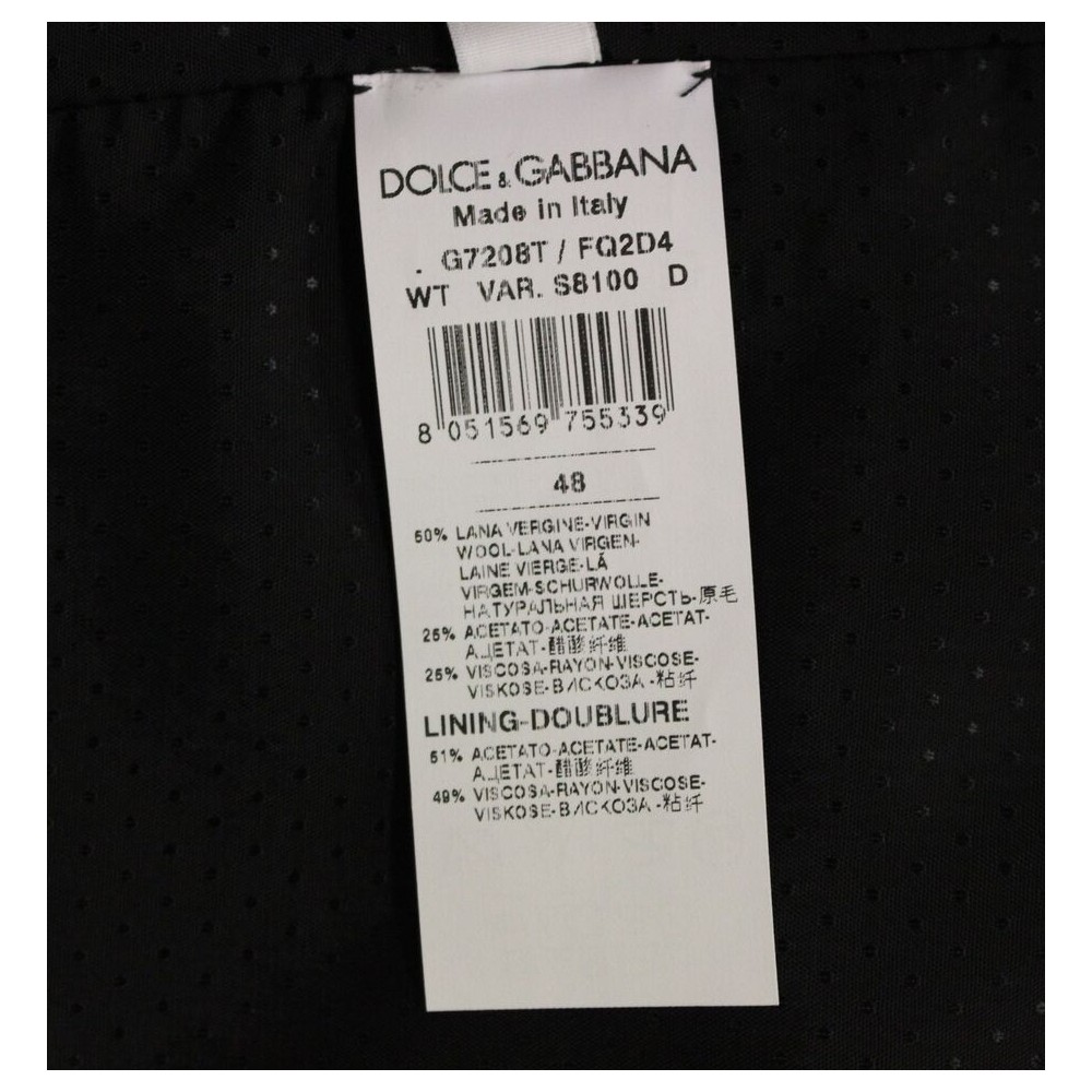 Dolce & Gabbana Elegantes Graues Wollmischung Kleid Weste
