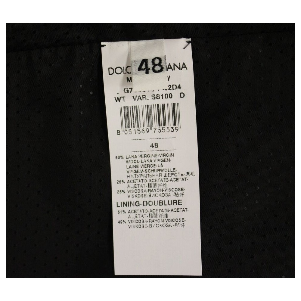 Dolce & Gabbana Elegantes Graues Wollmischung Kleid Weste