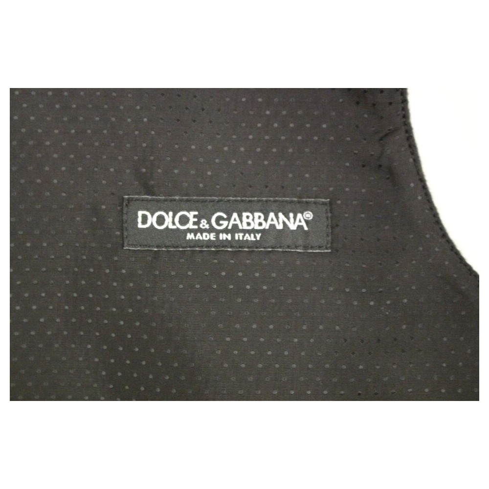 Dolce & Gabbana Elegantes Graues Wollmischung Kleid Weste