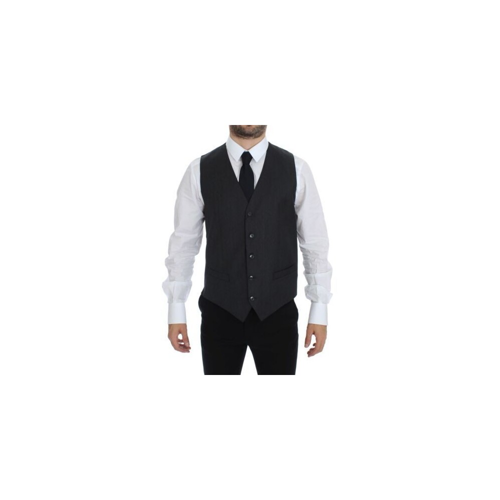 Dolce & Gabbana Elegante graue Weste aus Wolle für formelle Anlässe