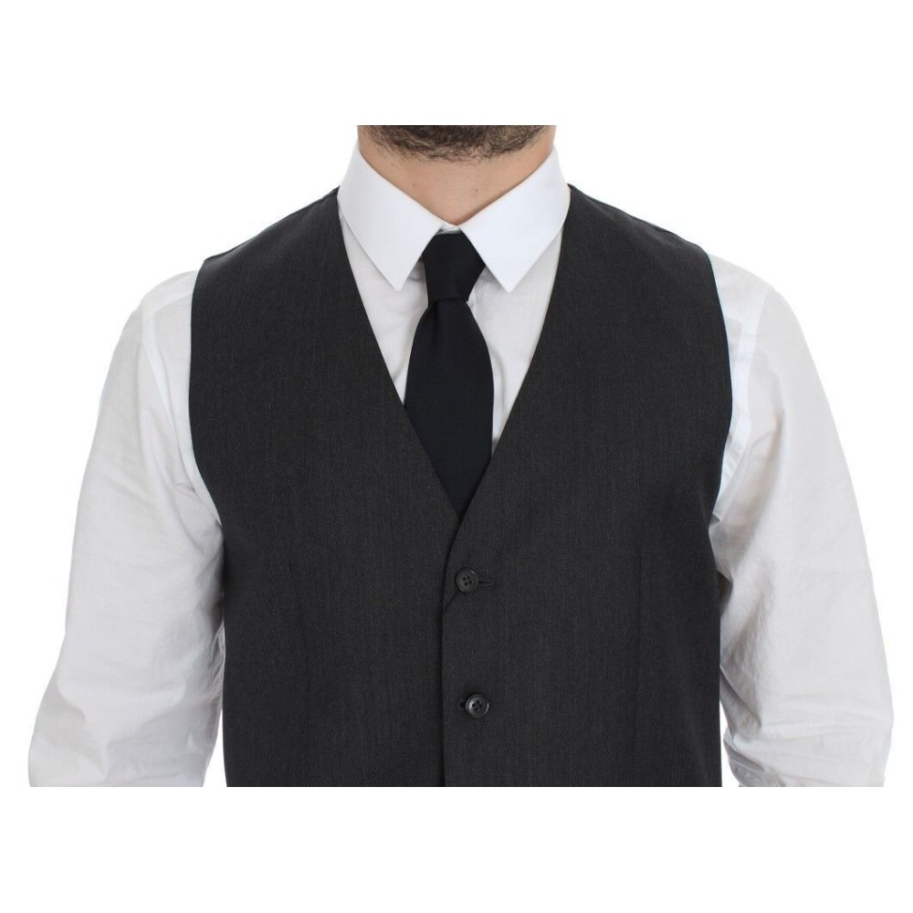 Dolce & Gabbana Elegante graue Weste aus Wolle für formelle Anlässe
