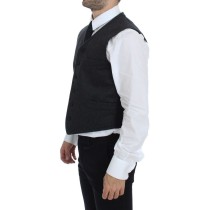 Dolce & Gabbana Elegantes Graues Wollmischung Kleid Weste