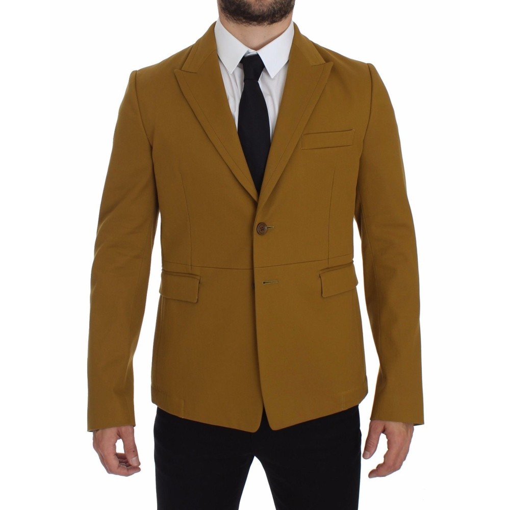 Dolce & Gabbana Eleganter gelber Blazer aus einer Baumwollmischung