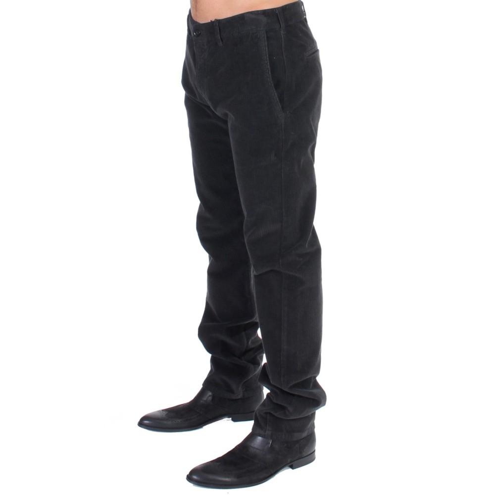 GF Ferre Elegante Schwarze Baumwoll-Cord-Hose
