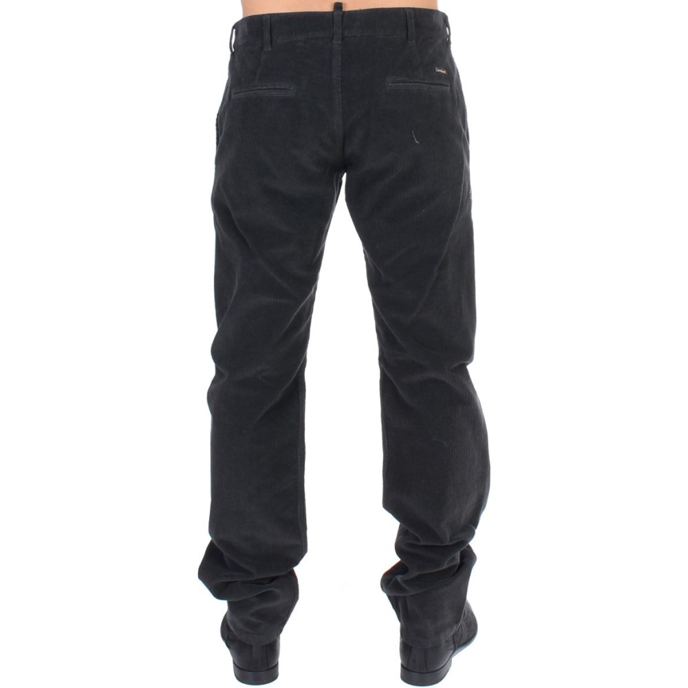 GF Ferre Elegante Schwarze Baumwoll-Cord-Hose