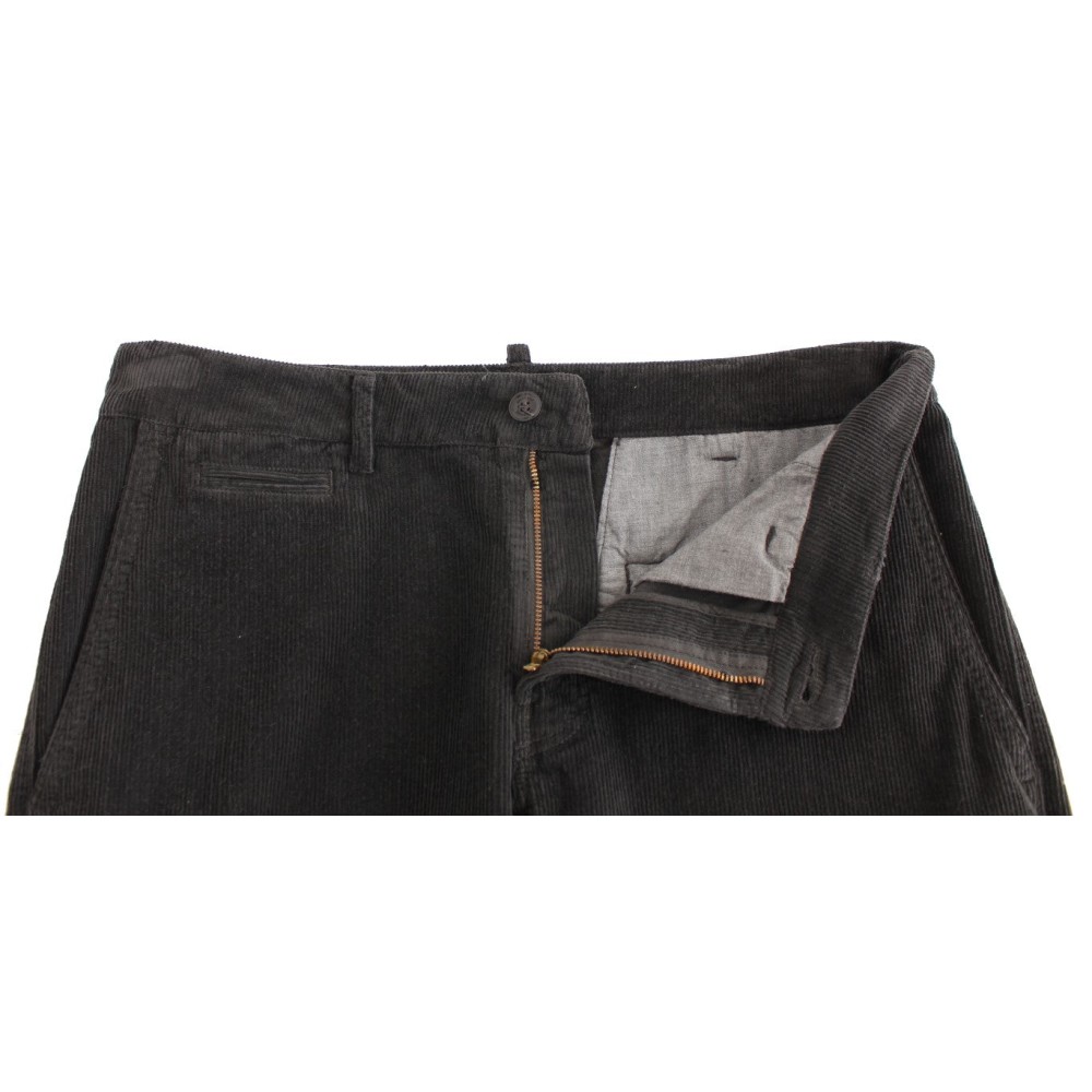 GF Ferre Elegante Schwarze Baumwoll-Cord-Hose