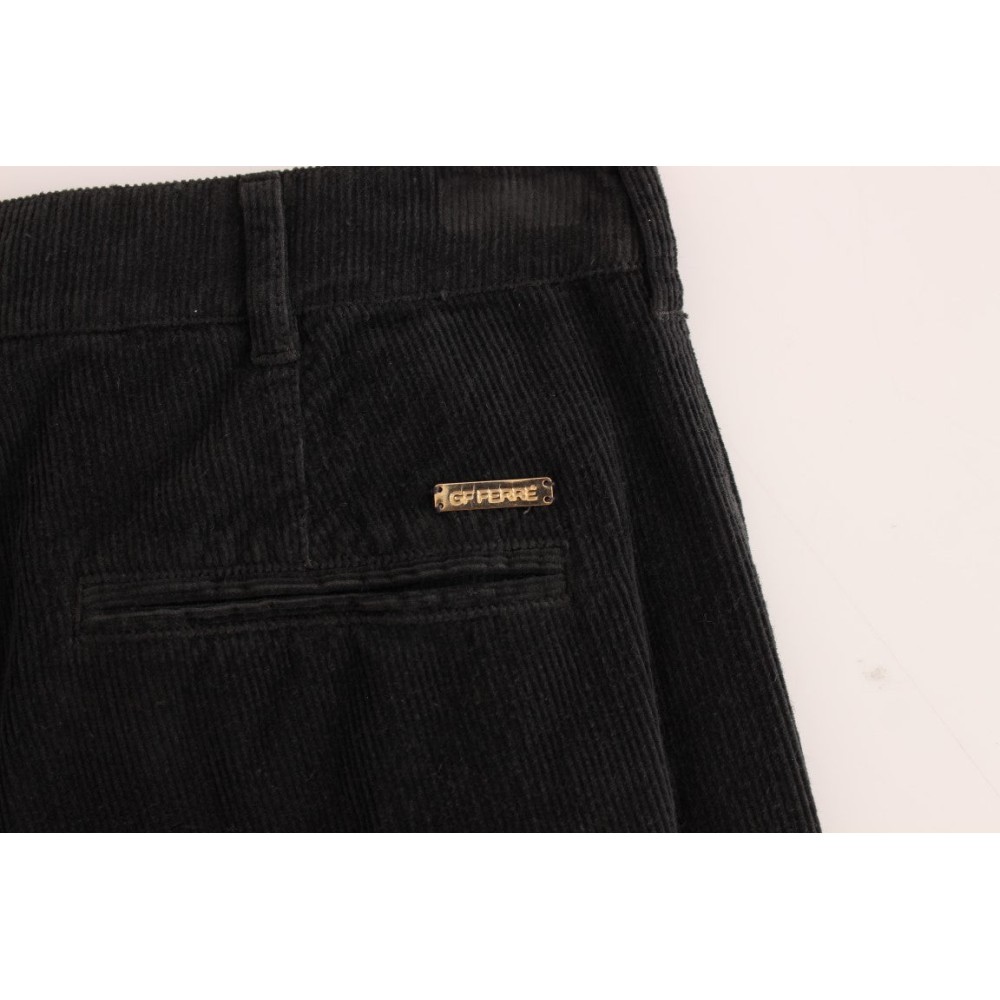 GF Ferre Elegante Schwarze Baumwoll-Cord-Hose