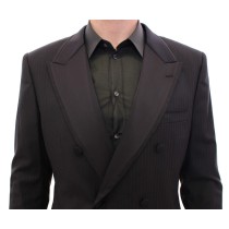 Dolce & Gabbana Eleganter schwarz gestreifter Anzug aus einer Woll-Seiden-Mischung