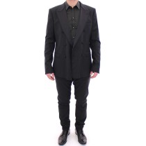 Dolce & Gabbana Eleganter schwarz gestreifter Anzug aus einer Woll-Seiden-Mischung