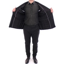Dolce & Gabbana Eleganter schwarz gestreifter Anzug aus einer Woll-Seiden-Mischung
