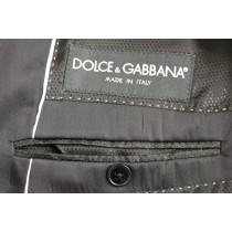 Dolce & Gabbana Eleganter schwarz gestreifter Anzug aus einer Woll-Seiden-Mischung
