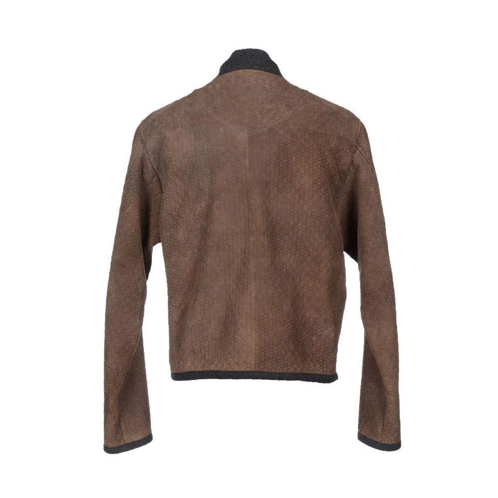 Dolce & Gabbana Elegante Jacke aus Leder und Wollmischung