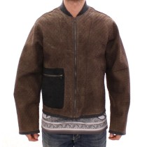 Dolce & Gabbana Elegante Jacke aus Leder und Wollmischung