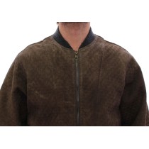 Dolce & Gabbana Elegante Jacke aus Leder und Wollmischung