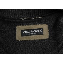 Dolce & Gabbana Elegante Jacke aus Leder und Wollmischung